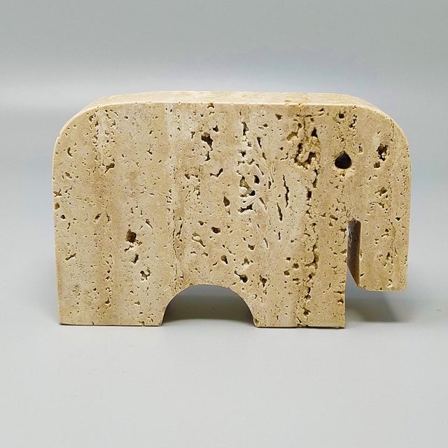 Stone Travertine Elephant Sculpture by Enzo Mari for F.lli Mannelli, 1970s For Sale - Image 7 of 7