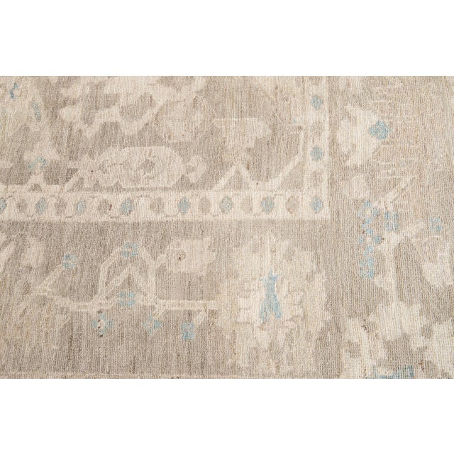 21st Century Modern Tan Beige Sultanabad Wool Rug For Sale - Image 9 of 12