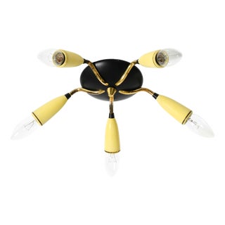 Mid-Century Modern 5-Arm Sputnik Ceiling Lamp, 1950s For Sale