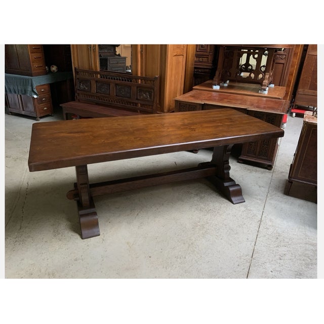 Antique Imposing Monastery Table, 1940 For Sale - Image 4 of 12