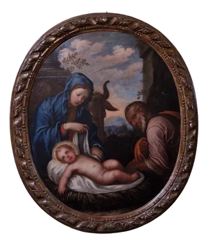 The Nativity, Early 18th Century, Oil on Canvas, Framed