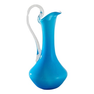 1960s Italian Blue Glass Jug For Sale