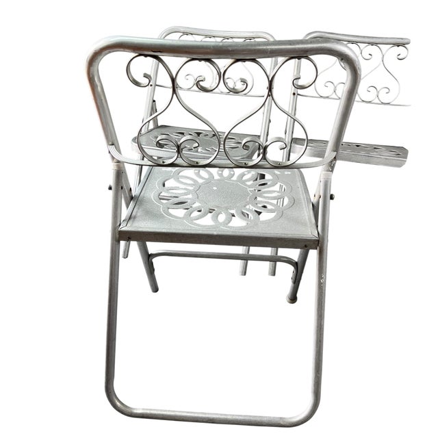 Great set of vintage folding chairs made out of a aluminum