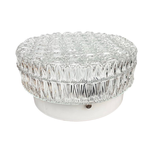 Transparent Crystal Ceiling/Wall Lamp Kamenický Šenov, 1970s | Brusel Style | Very Good Condition For Sale - Image 8 of 13