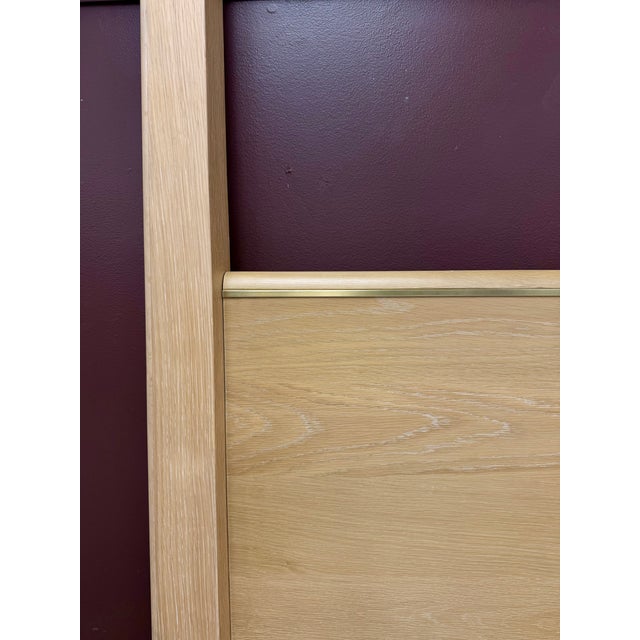 Case & Canvas "Angelo" King Sized Canopy Bed in Natural Oak With Brass Accents For Sale In Raleigh - Image 6 of 13