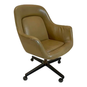 Mid Century Leather Executive Chair by Max Pearson for Knoll