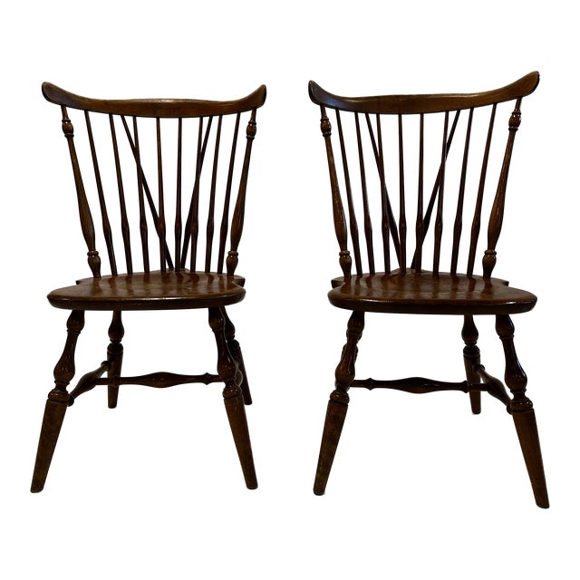 1950s Ethan Allen Fiddleback Chairs a Pair Chairish