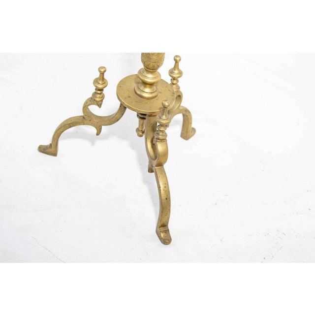 Metal Monumental Moroccan Engraved Brass Tea Kettle on Stand For Sale - Image 7 of 17