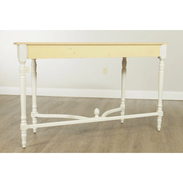 French Louis XVI Style Painted Demilune Console Table For Sale In Philadelphia - Image 6 of 13