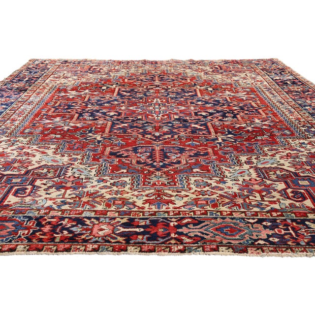 Modern Antique Persian Heriz Rug, 07'11 X 10'11 For Sale - Image 3 of 11