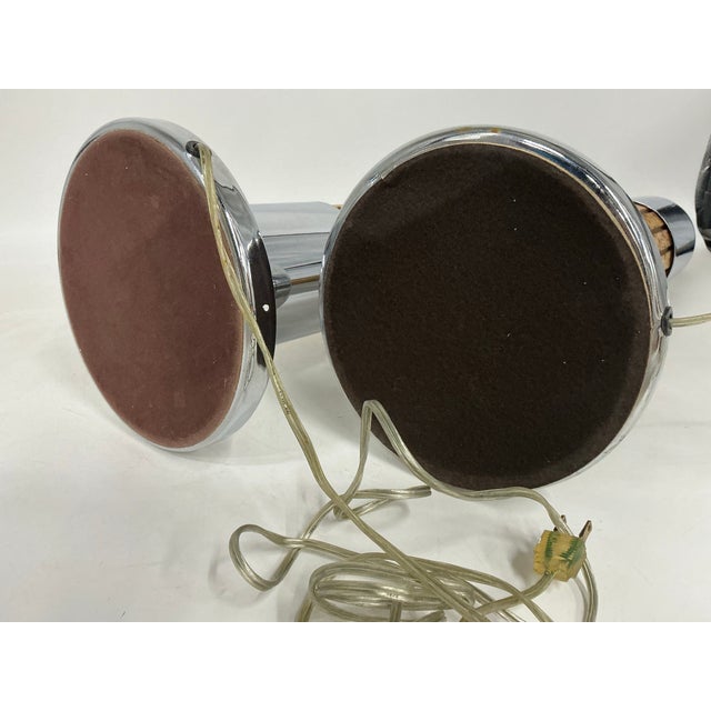 Pair of Modernist Polished Chrome and Cork Table Lamps For Sale - Image 12 of 12