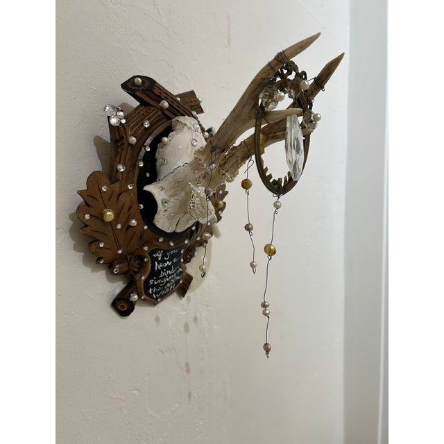 Rustic Black Forest Deer Skull Wall Sculpture For Sale - Image 3 of 7