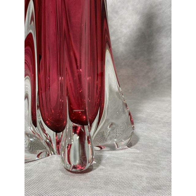 Large Sculptural Pink Art Glass Vase in the style of Chribska, 1970s For Sale - Image 6 of 7