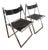 Vintage Folding Chairs in Chrome-Plating with Leather from Lübke, 1970s, Set of 2 For Sale