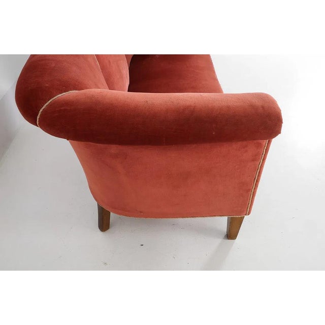 1940s Danish Mid Century Modern Sofa and Chair - 2 Piece Set For Sale - Image 4 of 14