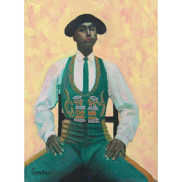 Textile 'Toreador' by Jack Goetz, California, Post Impressionist Oil, Santa Monica College For Sale - Image 7 of 7