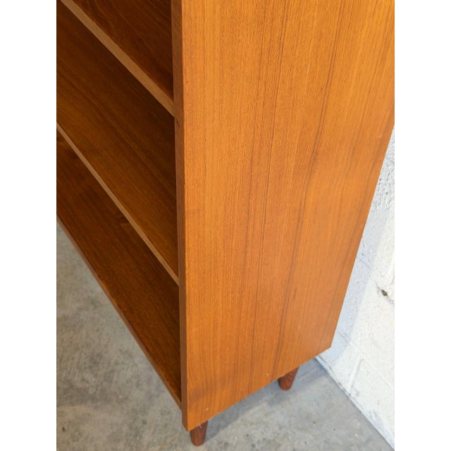 Wood Teak Bookcase Open Storage Shelving Unit Danish Mid-Century Modern 1960s For Sale - Image 7 of 10