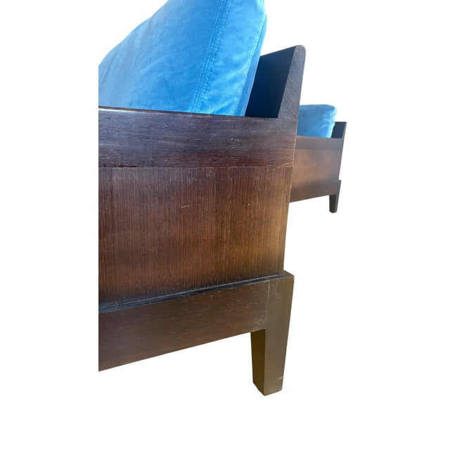 Pair of Christian Liaigre "Opium" Club Chairs in Velvet For Sale - Image 9 of 10