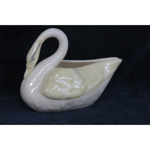 Figurative Belleek Pottery Ireland Yellow Luster Porcelain Swan Figurine Creamer 5204b For Sale - Image 3 of 18