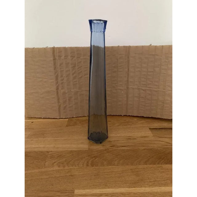Blue Glass Vase, 1980s For Sale - Image 6 of 6