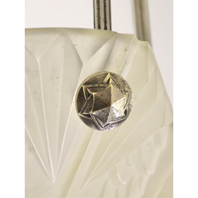 Art Deco French Pendant Lamp by David Gueron for Verrerie Dart Degué, 1920s For Sale - Image 9 of 12