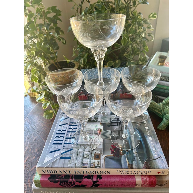 Vintage bar and glassware has so much character and charm. These champagne coupes ( or tall sherbets ) will not...
