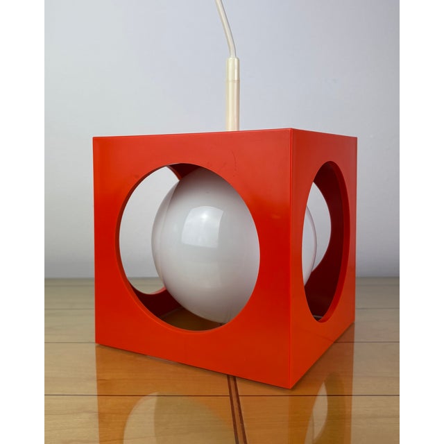 Space Age Minimalistic Yellow Cube Pendant by Richard Essig, Germany, 1970s For Sale - Image 10 of 16