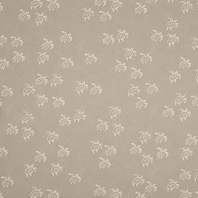 Schumacher Painted Turtles Fabric in Shell For Sale