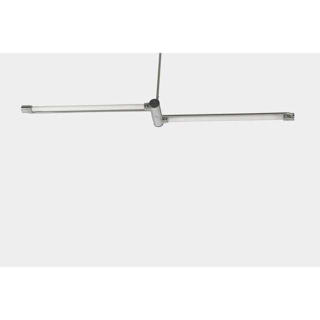 Hanging Lamp in Steel Pipe, Germany, 1970s For Sale - Image 3 of 8