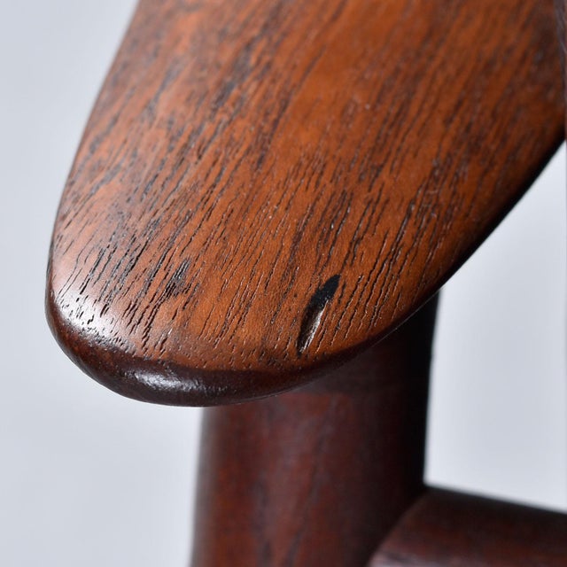 Restored Moreddi 1950's Danish Teak Rocking Chair in New Black Leather For Sale - Image 12 of 13