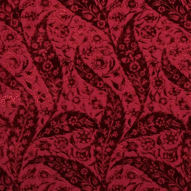 Not Yet Made - Made To Order Schumacher Saz Paisley Velvet Fabric in Burgundy For Sale - Image 5 of 5