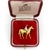 Gold 1900-1909 Edwardian 18k Gold Equestrian Jockey and Horse Enameled Brooch For Sale - Image 8 of 9