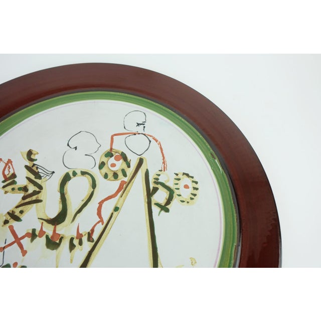 Beautiful large wall plate by French artist Gilbert Portanier (1926-2023) made in 1980, signed 'Portanier 80'....