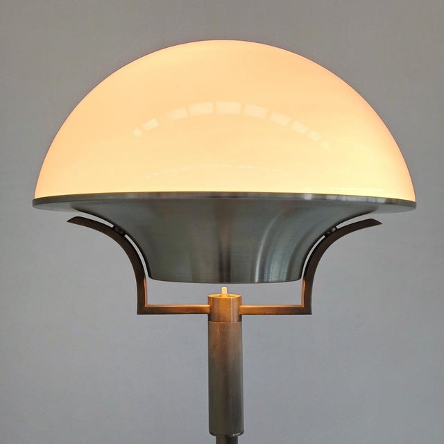 Vintage Floor Lamp in Metal and White Glass, 1960s For Sale - Image 11 of 18