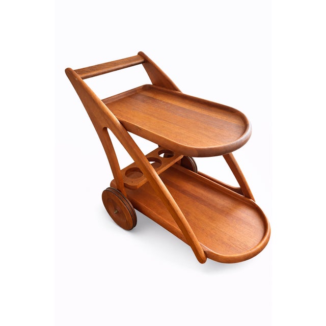 Danish Teak Serving Trolley by Kjeni Merløse, 1970s For Sale - Image 6 of 7
