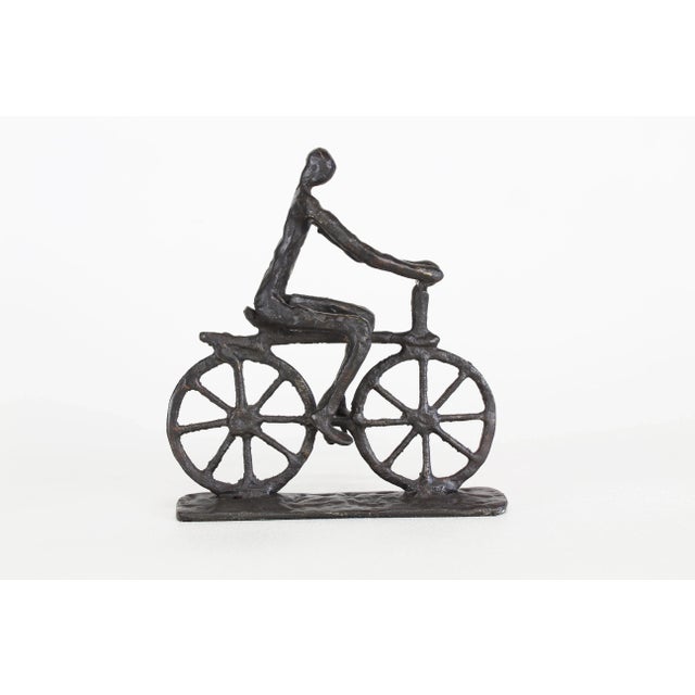 Mid-Century Modern Vintage Iron Hammered Bicycle Sculpture For Sale - Image 3 of 4