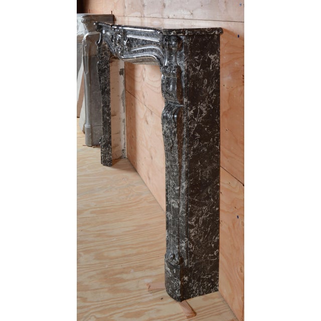 18th Century Antique Louis XV Bleu Tigre Marble Fireplace Mantel For Sale In Los Angeles - Image 6 of 9