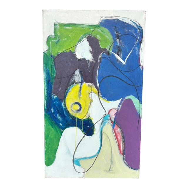 1980s Era Original Oil on Canvas in the Style of Kandinsky For Sale