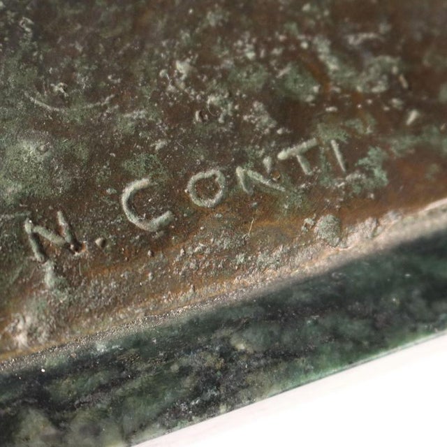 Metal Bronze Lamb Sculpture attributed to Nando Conti For Sale - Image 7 of 8