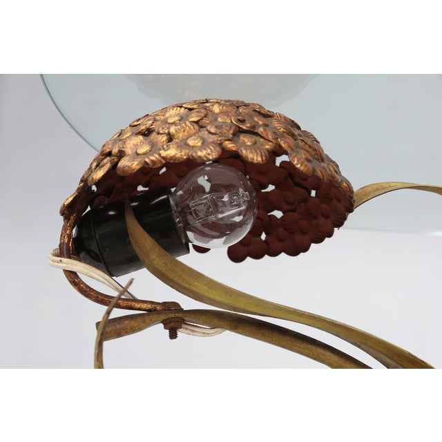 Hollywood Regency French Coffee Table with Lightning in Brass Flowers, 1950s For Sale - Image 12 of 18