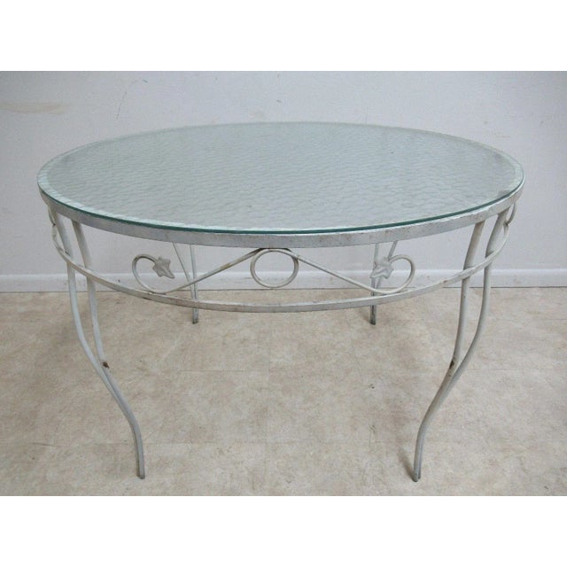 Vintage Round Iron Outdoor Dinette Table For Sale In Philadelphia - Image 6 of 11