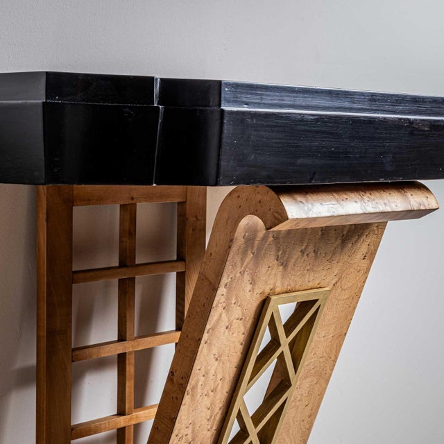 Brown Mid-20th Century Console Table by Luigi Scremin, Italy For Sale - Image 8 of 12