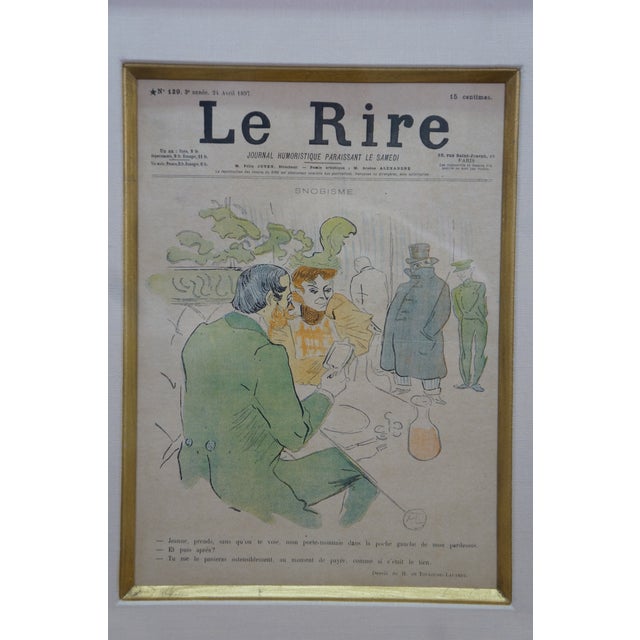 Printmaking Materials 4 Antique Le Rire French Belle Epoque Satirical Comic Journal Framed Art 20" For Sale - Image 7 of 18