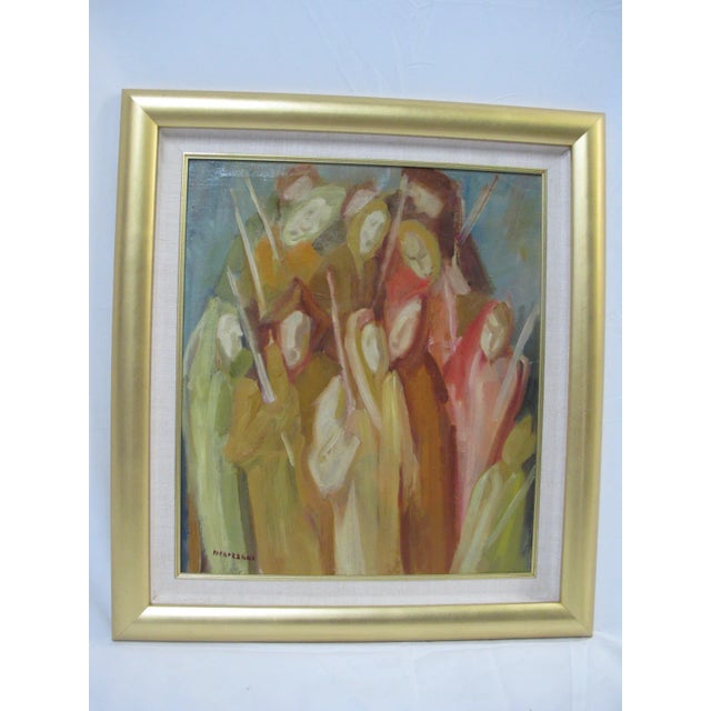 Paint Isa Petrozzani Student of Primo Conti Italian Female Figures Painting For Sale - Image 7 of 7