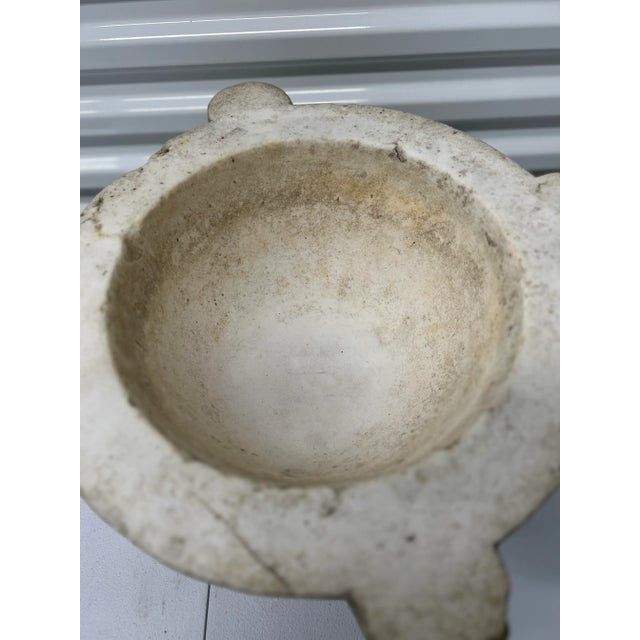 White Large 18th Century, Italian or French White Marble Mortar Phenomenal Patina For Sale - Image 8 of 12