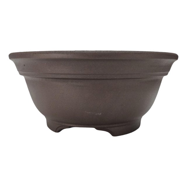 Japanese Tokoname Style Bonsai Pot With Taiyo Kiln Mark 9.5" For Sale