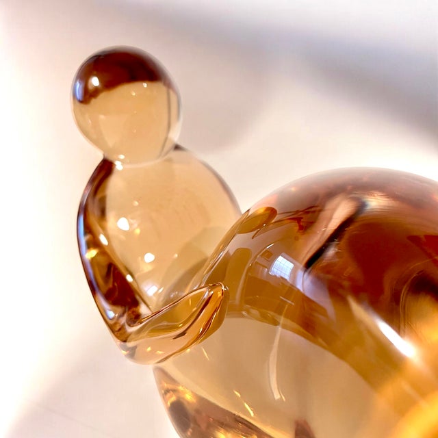 Signed Unique Piece Elio Raffaeli, Large and Heavy Sculpture Umano Astratto 1970s, Murano Glass, Art Object For Sale - Image 11 of 18