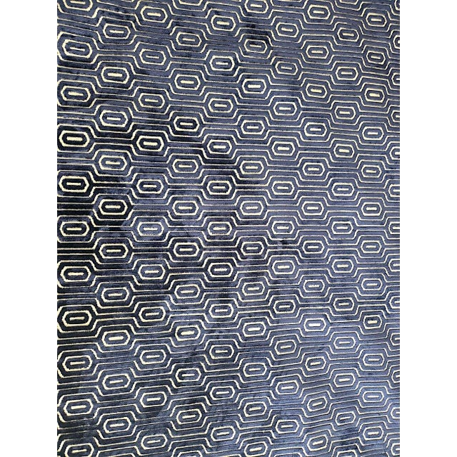Art Deco/Geometric Cut Velvet Fabric Remnant After Schumacher, 4.8 Yards For Sale - Image 11 of 15
