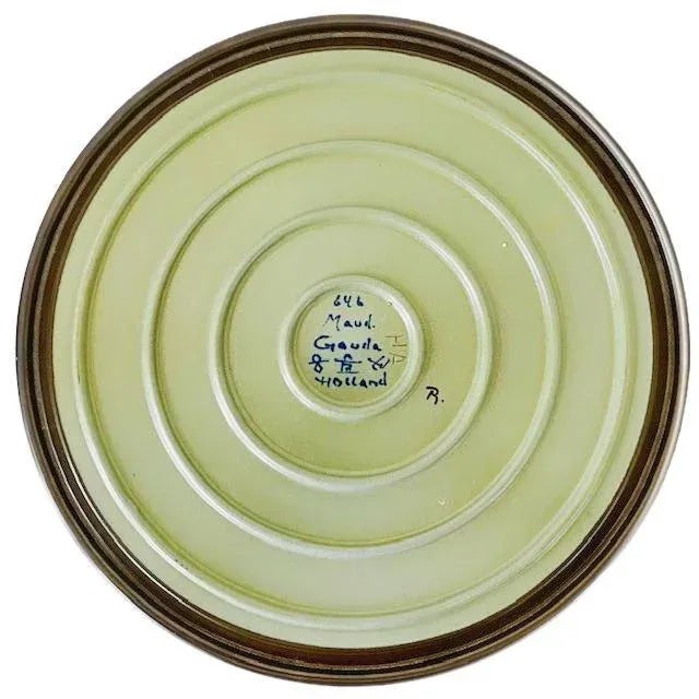 Orange Art Nouveau Decorative Plate from Zuid-Holland Gouda, 1924 For Sale - Image 8 of 9