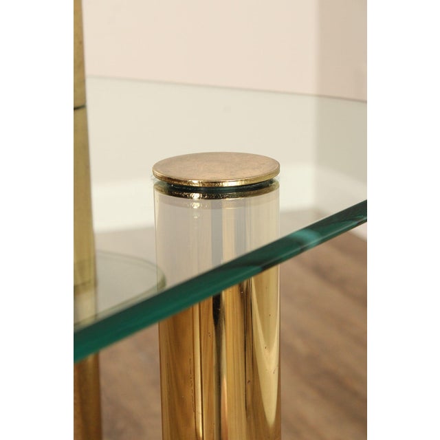 Hollywood Regency Postmodern Two-Tier Glass Top Console Table For Sale - Image 9 of 12